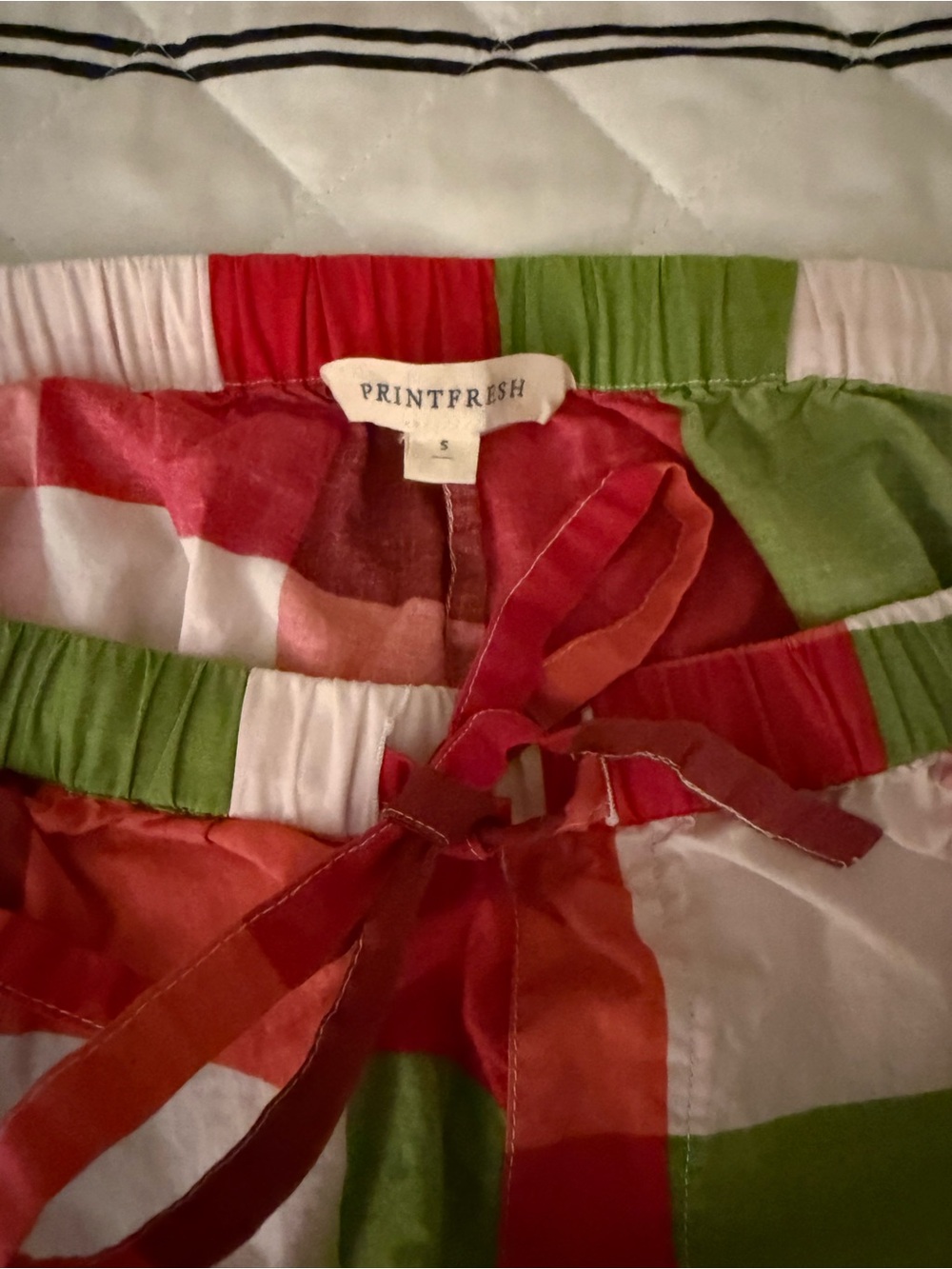 PrintFresh Pink Green Red Buffalo Plaid Pajamas Loungewear Set Top Pants Small - Picture 5 of 11